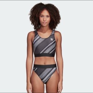 Adidas printed high waisted bikini, Size L
